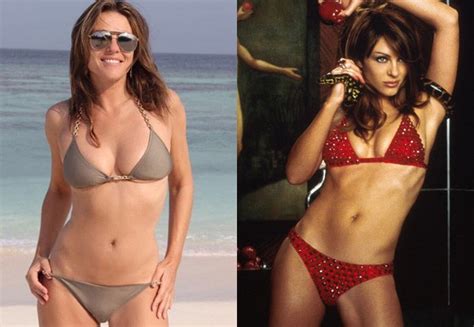 Aos Elizabeth Hurley Ostenta Corp O Impec Vel De Biqu Ni