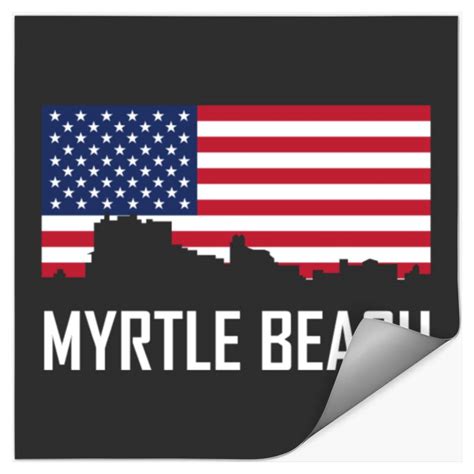 Myrtle Beach South Carolina Skyline American Flag Sold By Proprietary Rhona Sku 30943586 70