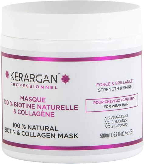 Kerargan Masque Capillaire à la Biotine et au Collagène pour Redonner