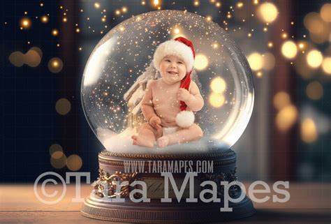 Santa Holding Snow Globe Layered Psd Snowglobe Santa Snow Globe