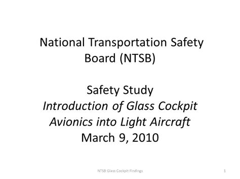 National Transportation Safety Board Ntsb Safety Study Introduction