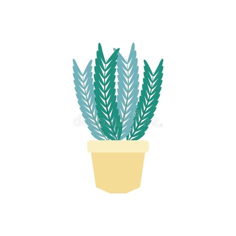 Potted Succulent Plants Flat Icon Stock Vector Illustration Of Vector