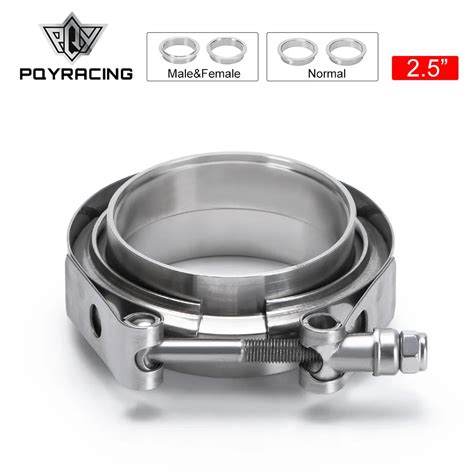 PQY 2 5 SUS 304 Steel Stainless Exhaust V Band Clamp Flange Kit QUICK