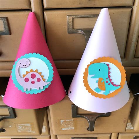 Dinosaur Party Hats Set Of 6 Etsy