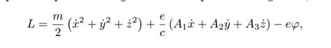 Solved The Standard Lagrangian For A Charged Particle In An