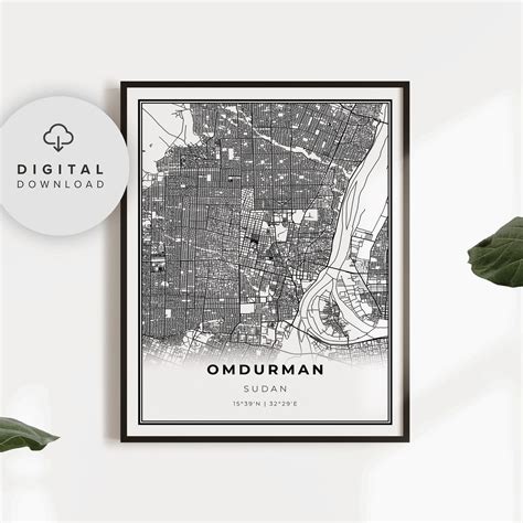 Omdurman Map Print Sudan Art Poster Printable City Street - Etsy