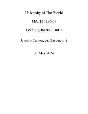 CS 2301 LJ 2 CS 2301 LJ 2 University Of The People CS 2301 01