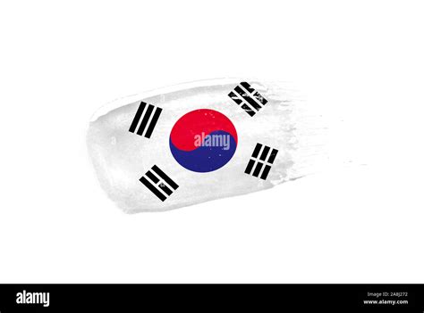 Brush Painted South Korea Flag Hand Drawn Style Stock Photo Alamy