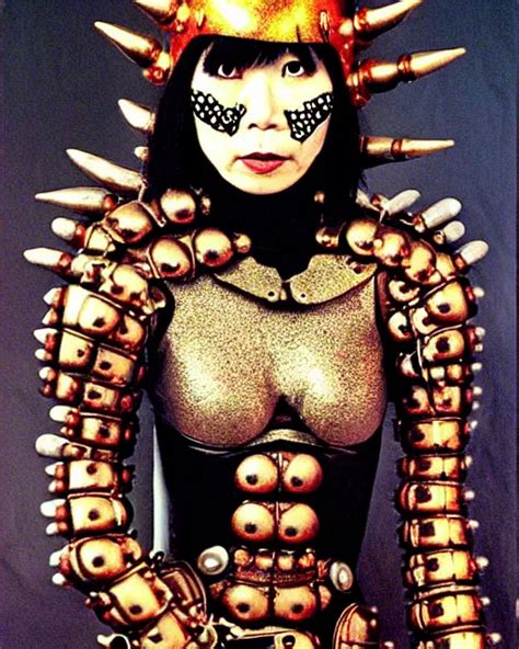 Portrait Of A Skinny Punk Goth Yayoi Kusama Wearing Stable Diffusion