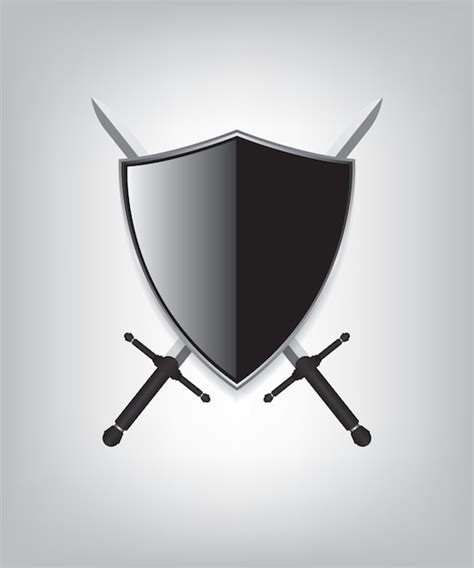 Escudo E Espada Vetor Premium