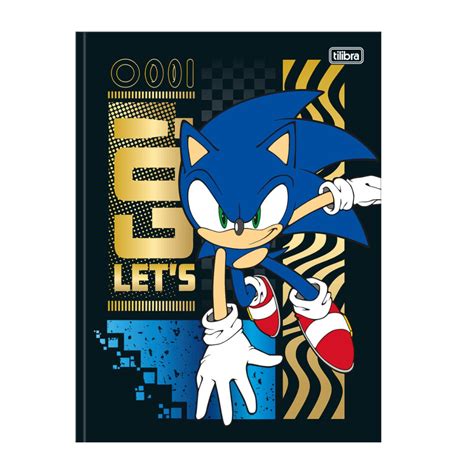 Caderno Universitário Brochura Capa Dura Sonic 80 Folhas Papel