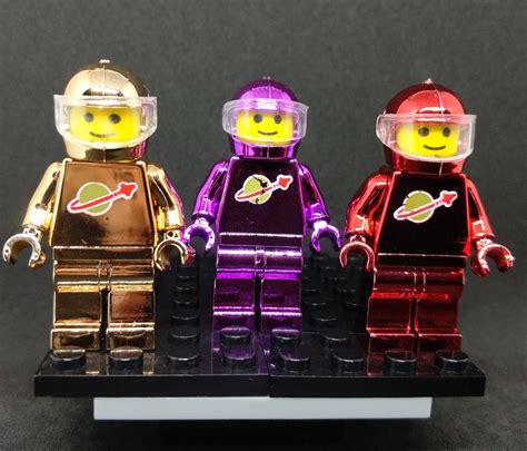 Colored Chrome Painted Classic Spaceman Minifigs Minifigure Compatible Lego