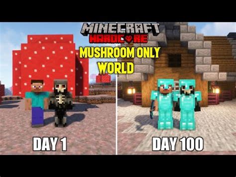 We Survived Days In Mushroom Only World In Minecraft Hardcore Hindi