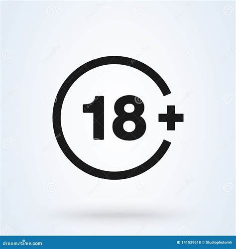 18 Plus Icon In Trendy Flat Style Isolated On Background Vector 18