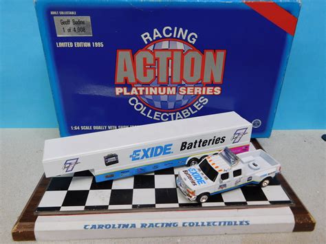 Geoff Bodine 164 7 Exide Batteries 1995 Ford Dually And Show Trailer