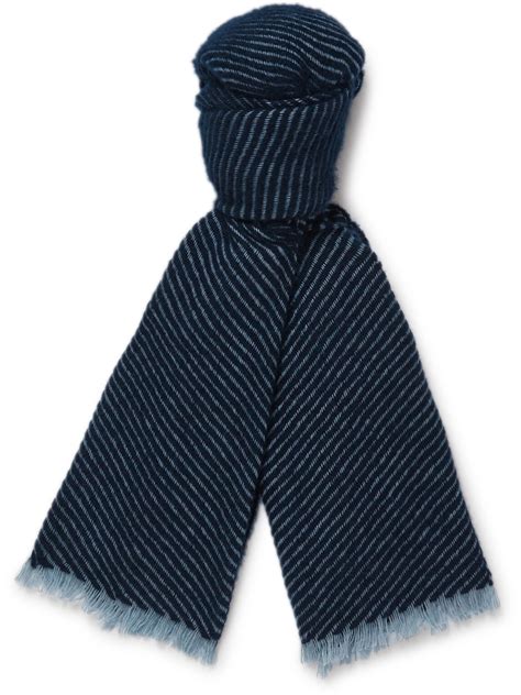 Johnstons Of Elgin Frayed Cashmere And Merino Wool Blend Twill Scarf