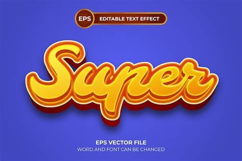 Mod Le D Effet De Texte Super Modifiable Vecteur Premium