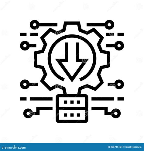 Integration System Line Icon Vector Illustration Stock Illustration