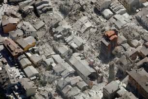 Italy Earthquake Aerial Shows Destruction In Amatrice Time