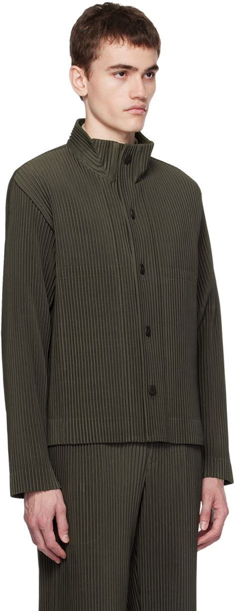 Homme Pliss Issey Miyake Khaki Tailored Pleats Jacket