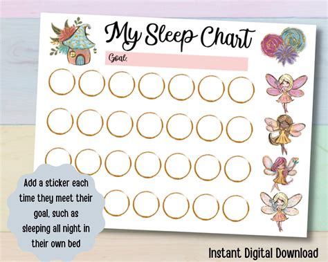 Sticker Chart for Sleep Printable, Glitter Fairies Star Reward Chart