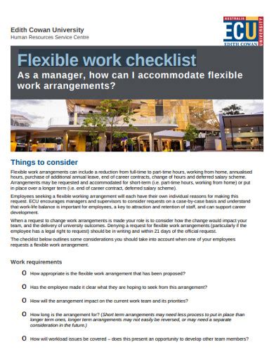 Work Checklist Examples Format Pdf