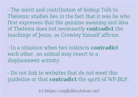 "contradict" - some sentence examples - EnglishTestStore Blog