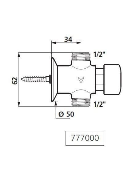 ROBINET TEMPORISE TEMPOSTOP URINOIR 7 SEC APPLIQUE EN LIGNE MM1 2 DELABIE