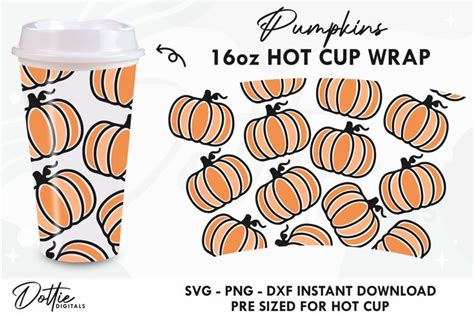 Fall Pumpkins Full Starbucks Hot Cup Wrap Svg Oz