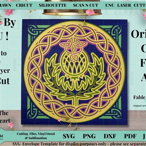 3D Layered Mandala Celtic Scottish SVG Thistle Scotland SVG Etsy