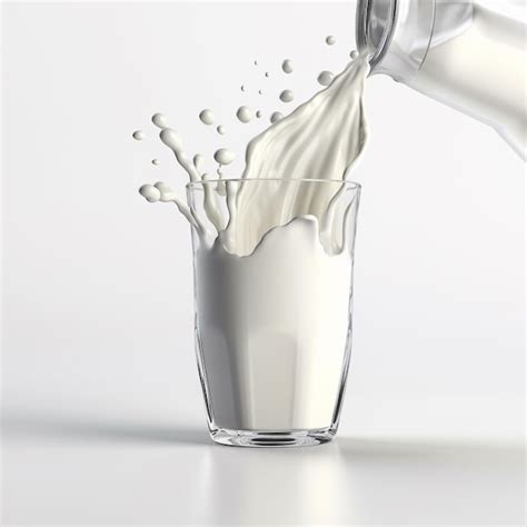 Premium AI Image A Glass Of Milk Is Being Poured Into A Glass