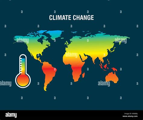 Mapa De Cambio Clim Tico Tierra Term Metro Degradados De Color Imagen