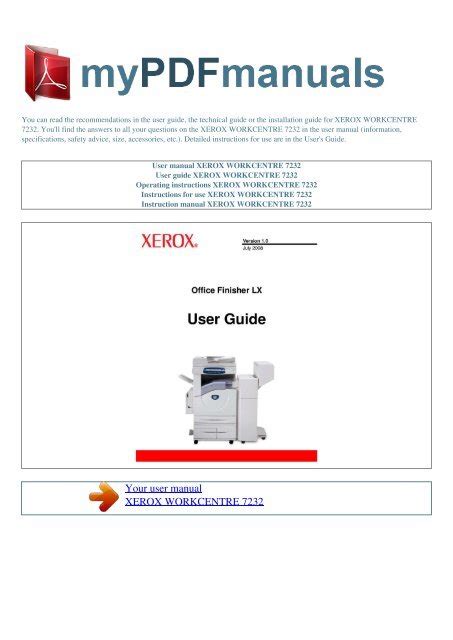 User Manual Xerox Workcentre 7232 My Pdf Manuals