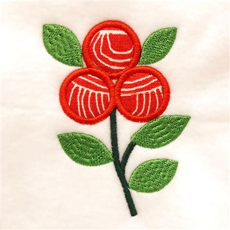 Woodland Flower Appliqué Design Machine Embroidery Geek