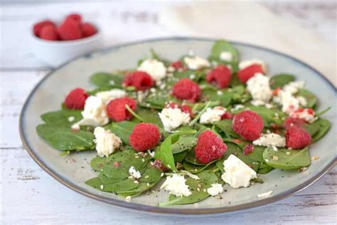 Spinach, Raspberry and Feta Salad