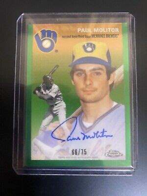 Topps Chrome Platinum Paul Molitor Autograph Auto Green Refractor