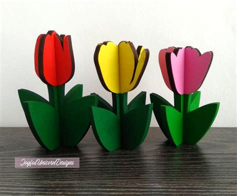 Tulip Svg Bundle D Tulip Flower Svg Laser Cut File For Etsy Uk