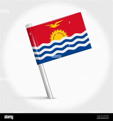 Kiribati Map Pin Flag Icon Republic Of Kiribati Pennant Map Marker On