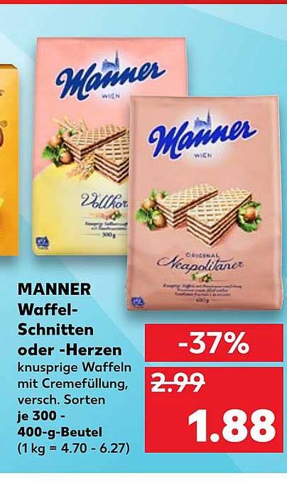 Manner Waffel Schnitten Oder Herzen Angebot Bei Kaufland Prospekte De