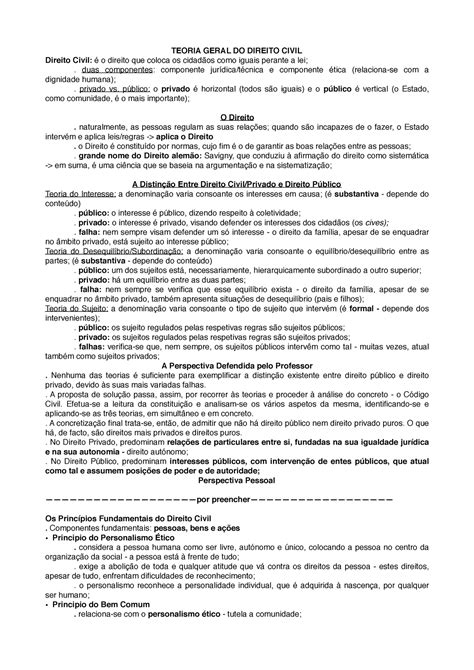 Teoria Geral Do Direito Teoria Geral Do Direito Civil Direito Civil