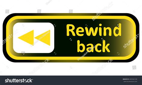 Long Icon Yellow Rewind Back Sign Stock Vector Royalty Free 445332133