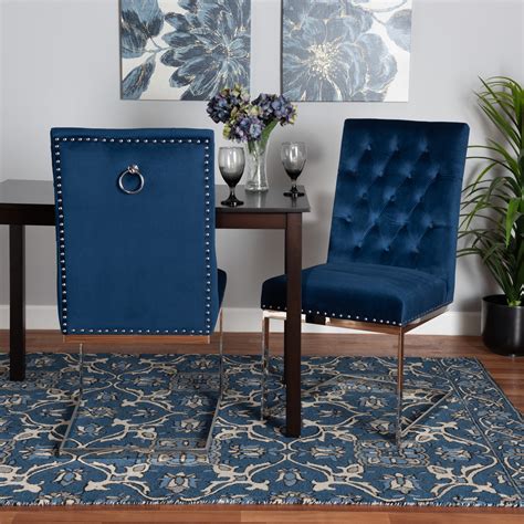 Baxton Studio Sherine Contemporary Glam And Luxe Navy Blue Velvet