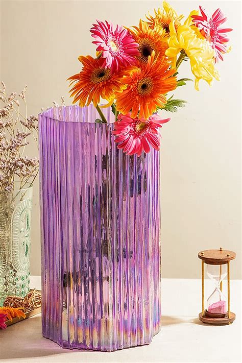 Purple Fluted Glass Vase By The 7 Dekor At Pernia S Pop Up Shop 2024