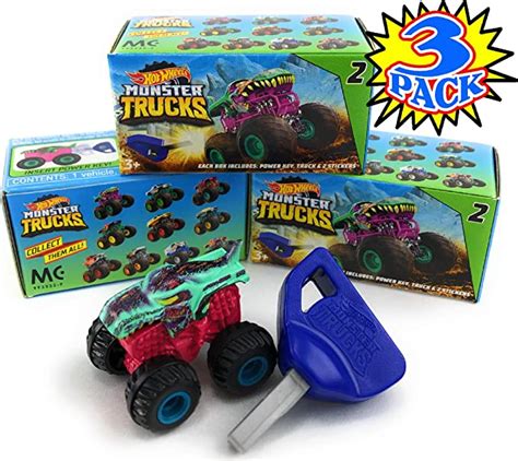 Amazon Hot Wheels Monster Trucks Mini Mystery Trucks With Key Launcher Assorted Series