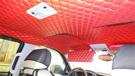 Red Quilted Vinyl Leather Headliner On Gmcchevrolet Truck Youtube