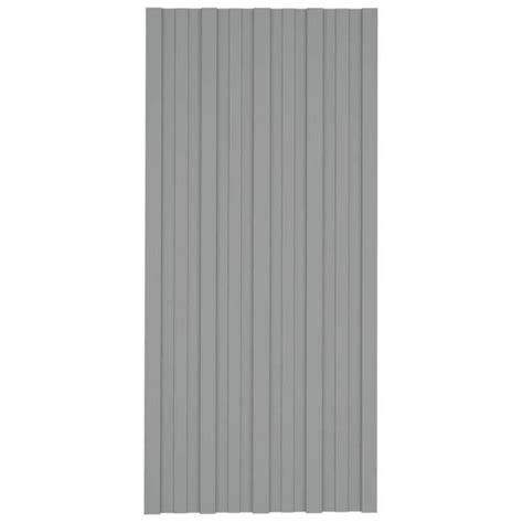 Panneaux de toiture 12 pcs Acier galvanisé Gris 100x45 cm