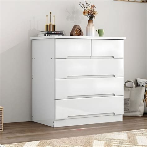 Modern Pine Wood Lingerie Chest With 8 Drawers In No Distressing White 31 L X 17 W X 32 H