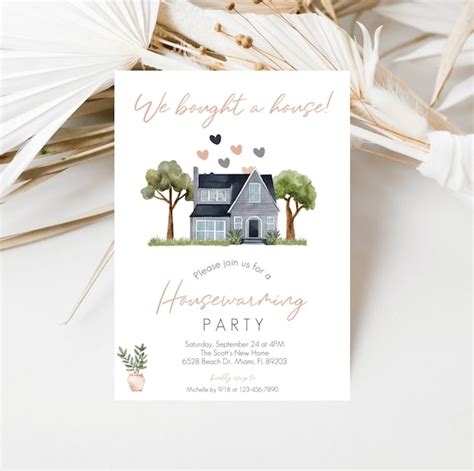 Housewarming Party Invitation Template Editable Housewarming Etsy Uk