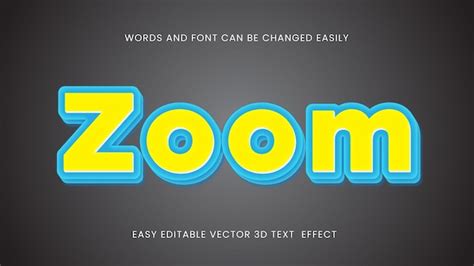 Premium Vector Zoom Vector 3d Editable Text Font Design