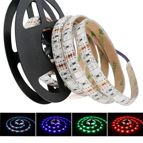 1M RGB Waterproof Flexible Soft LED Strip Light Color Change Controller Battery Powered Color ...